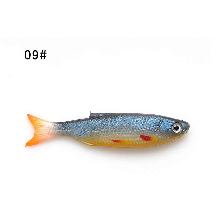 Fishing Soft Lure Bait 9cm 7g Silicone Rubber Body Swimbait Shad Crankbait Minnow Worms Wobblers Jig Bass Tackle