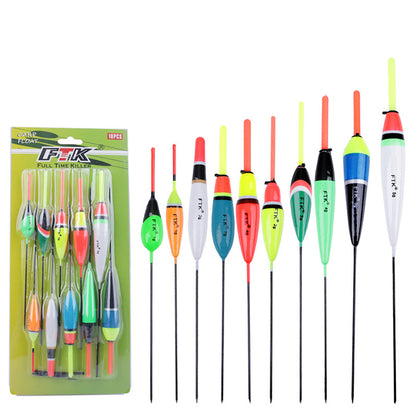 10pc/lot Size 1-5g Fishing Float Fir Floats for Carp Fishing BuoyBobber Fishing Light Floats Multicolor