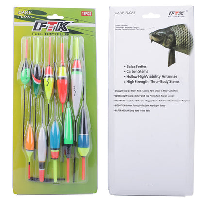 10pc/lot Size 1-5g Fishing Float Fir Floats for Carp Fishing BuoyBobber Fishing Light Floats Multicolor