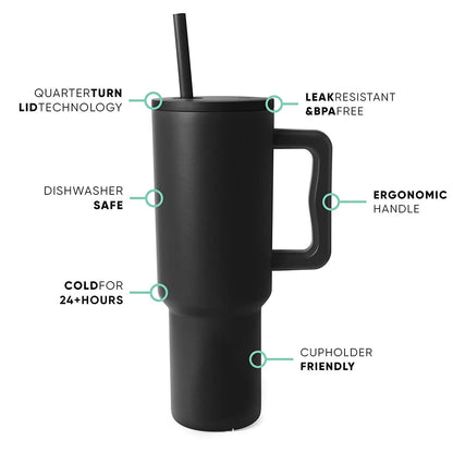 Thickened Handle Ice Cup Large Capacity Coffee Cup 304 Stainless Steel Cup Thermos Cup Water Cup Wholesale Tatreez Nana